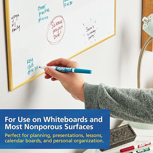 EXPO Dry Erase Markers, Whiteboard Markers with Low Odor Ink, Fine Tip, Assorted Vibrant Colors, 16 Count