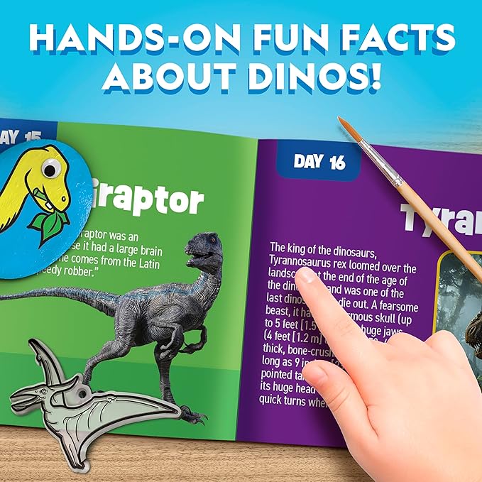 NATIONAL GEOGRAPHIC 2026 Dinosaur Advent Calendar - Countdown Calendar with 24 Dino Activities & Figures, Paint A Dinosaur Racer, Create a Clay T. Rex, Excavate a Dino Tooth Replica & More