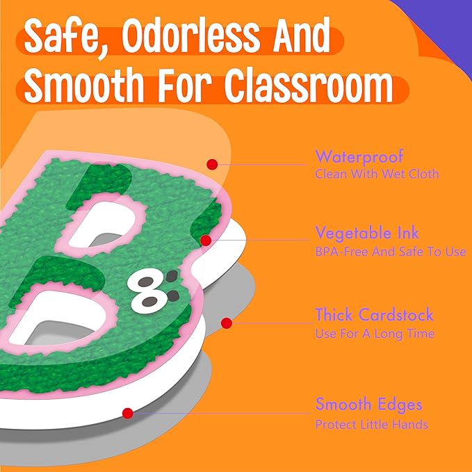 288 PCS Alphabet Combo Set, Large Size Letters Uppercase/Lowercase Letters, Numbers & Punctuation, Accents Cutouts for Classroom Home School Room Chalkboard Bulletin Board