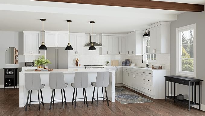 Design House Brookings Shaker Fully Assembled Wall Kitchen Cabinet W3036, 30 W x 12 D x 36 H, Painted White, Solid Wood, Design House, 569111