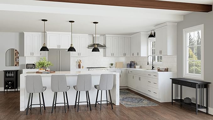 Design House Brookings Shaker Unassembled Wall Kitchen Cabinet W2430, 24 W x 12 D x 30 H, Painted White, Solid Wood, Design House, 561720