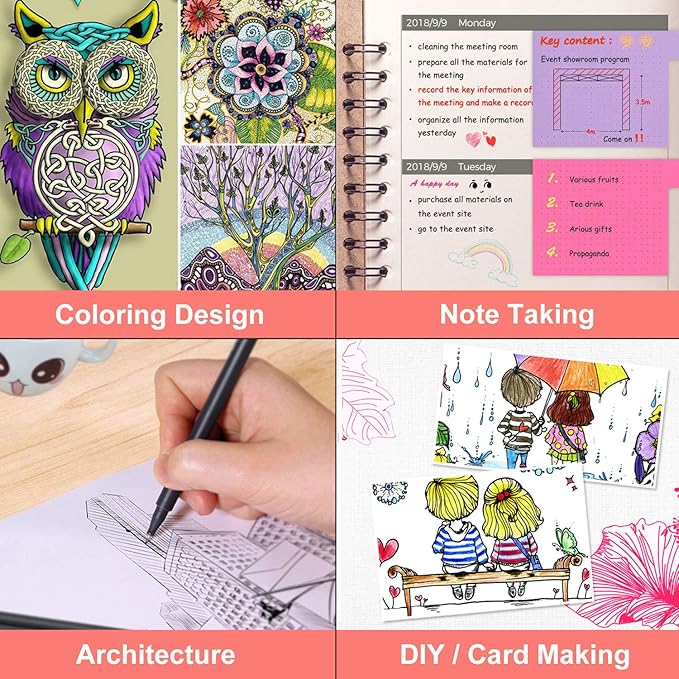 iBayam Office Supplies Gifts for Women Men Desk Calendar Note Taking, Journal Planner Pens Colored Pens Fine Point Markers Fine Tip Drawing Pens Fineliner Pen for School Office Home Supplies, 24-Pack