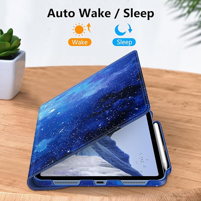 Fintie Rotating Case for iPad (A16) 11th Generation 11 Inch (2025), iPad 10th Generation 10.9 Inch (2022) - [Built-in Pencil Holder] 360 Degree Rotating Protective Stand Cover, Starry Sky