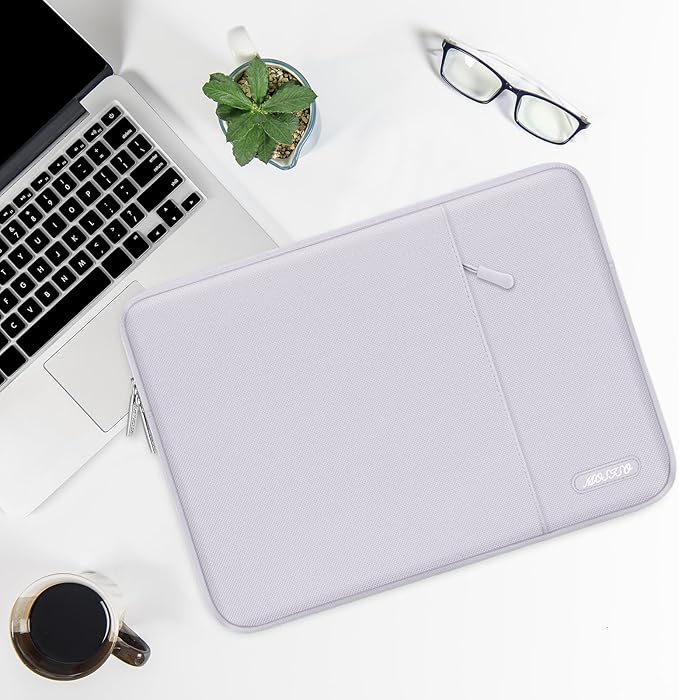 MOSISO Laptop Case 14 inch, 14 inch Laptop Sleeve Compatible with HP Lenovo Dell ASUS Acer, HP Stream, Dell Latitude, Lenovo IdeaPad, Polyester Vertical Computer Sleeve Bag with Pocket, Dusty Lilac