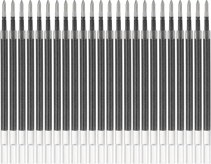 PATIKIL Gel Pen Refills, 24 Pcs 0.8mm Medium Point Glitter Coloring Gel Ink Pen Replace Refills for Retractable Click Pens Writing Drawing Doodling Office Study Classroom Supplies, Black