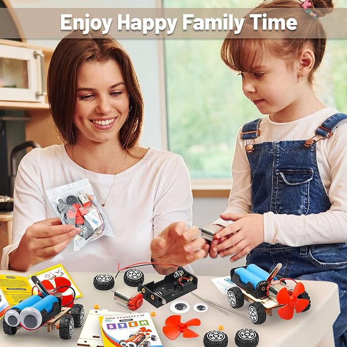 STEM Science Kits for Kids Age 8-12, 6 Set Wind-Powered Cars Science Experiments 8-10 9-12, Wood Building Crafts Kit for Boys Girls, School Classroom STEM Projects Toys Gifts for 8 9 10 12 13 Year Old