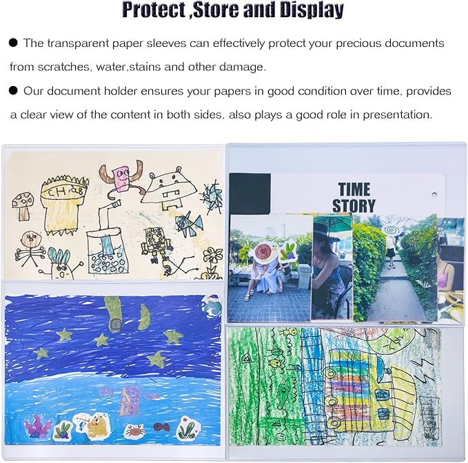 14 PCS 8.5" x 11" Rigid Print Protectors,Clear Plastic Page Protectors,Clear Rigid Top loaders,Plastic Paper Sheet Protectors for Photos,Documents,Contracts,Birth Certificate Protector (14)