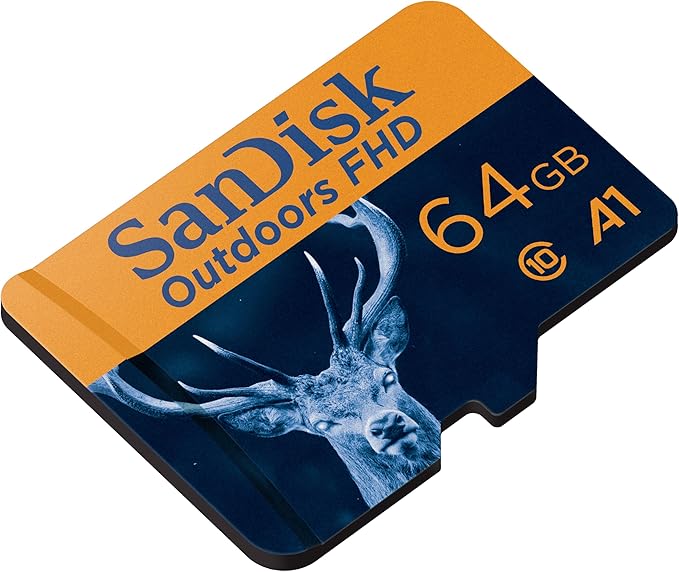SanDisk 64GB 4-Pack Outdoors FHD microSDXC UHS-I Memory Card (4x64GB) with SD Adapter - Up to 100MB/s, Full HD, C10, A1, Trail Camera Micro SD Card - SDSQUNR-064G-GN4VV