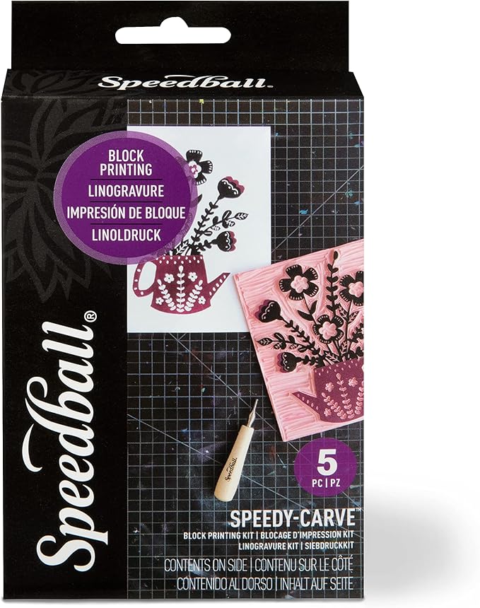 Speedball Art Products SB4100 Speedy-Carve Rubber Stamp Making Kit – Great Starter for Beginners