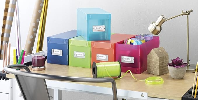 Whitmor 6754-373-5 Plastic CD Boxes Set of 5 Assorted Colors (Pack of 6)
