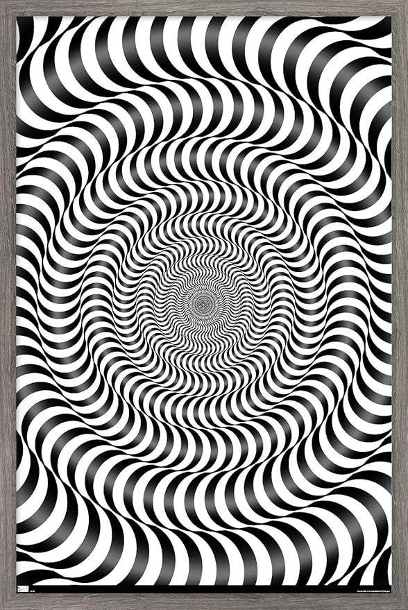 Trends International Zebra Stripe Optical Illusion Wall Poster, 14.725" x 22.375", Barnwood Framed Version
