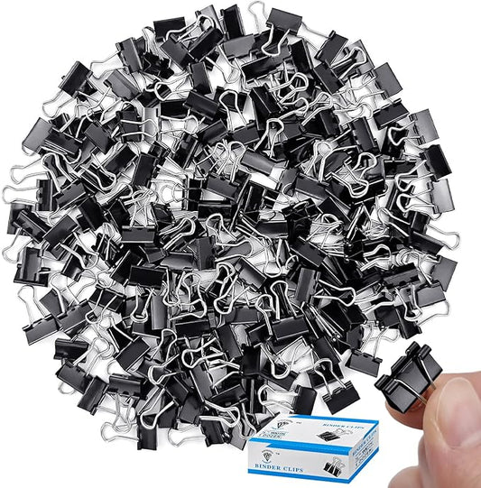 240 Pack Mini Binder Clips, Black Binder Clips, Small Paper Clips 15mm 5/8 Inch. Micro Size Office Clips for Home School Office and Business (15mm 5/8 Inch-240 PCS)
