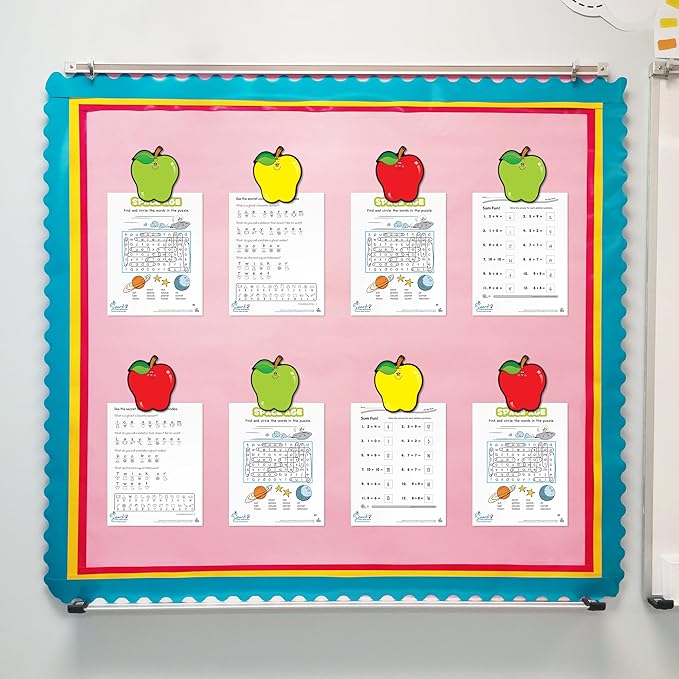 Carson Dellosa 36PC Apple Cutouts, Red, Yellow, and Green Back to School Decorations for White Board, Name Tags, Seasonal Classroom Decor and Teacher Supplies