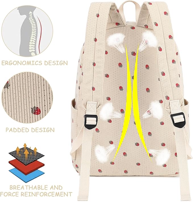 Bluboon School Backpack Set Girls Womens Laptop Bookbag Casual Daypack Fits 15 inch Laptop with Lunch Tote Bag and Pencil Bag
