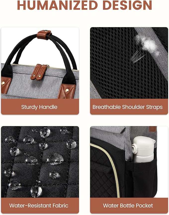 LOVEVOOK Laptop Backpack for Women, 15.6'' Waterproof Nurse Bag Teacher Work Backpack Purse for Women, Travel Computer Backpack for College Office Business Ladies