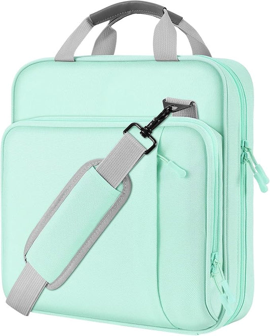 MoKo Zipper Binder, 2 Inch 3 Ring Binder with Zipper, 500 Sheet Capacity Zip Up Binders with Shoulder Strap Handle, Multi-Pocket Zip Up Binders for Middle School Student, Mint Green