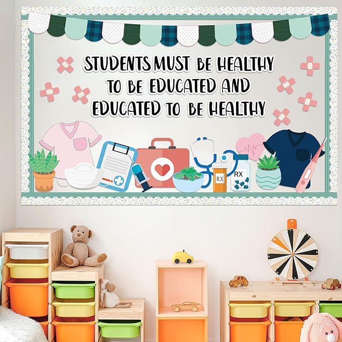 Healthy Bulletin Board Set Healthcare Workers Nurses Classroom Decorations Medical RN Cutouts for Students Doctor Hospital Nursing School Kindergarten Back to School RN Party Wall Supplies