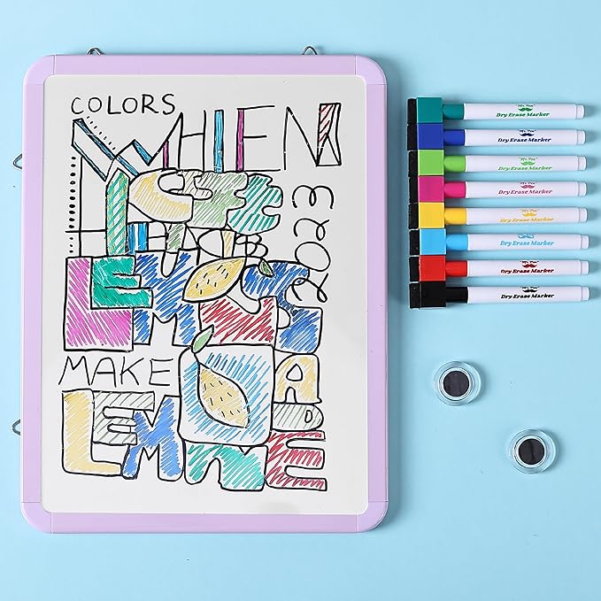 Mr. Pen- Dry Erase Board, 12.5" x 9.5" with 8 Dry Erase Markers and 2 Board Magnets, White Board Dry Erase, Magnetic Dry Erase Board, Small White Board Small Dry Erase Board for Wall