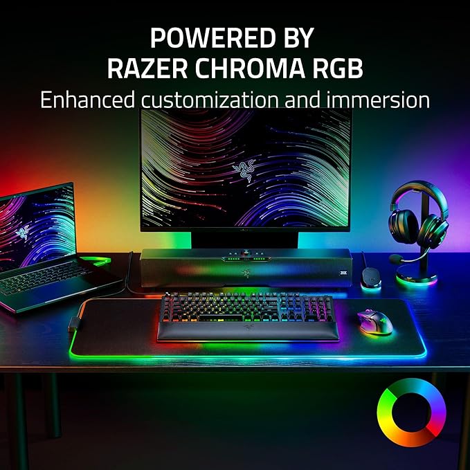 Base Station V2 Chroma Headphone Headset Stand Holder: Chroma RGB Lighting - Taller Stand & Anti-slip Ledge - USB Charging Ports - Anti-Slip Rubber Base - 3.5mm Port + Built-in DAC - Quartz Pink