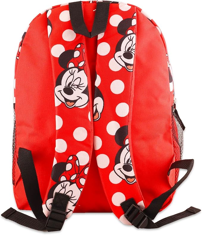 Disney Minnie Mouse Large Travel Backpack & Lunch Bag For Girls Set - Bundle with Polka Dot Minnie Travel Backpack, Minnie Lunch Bag & More | Minnie Travel Set For Kids