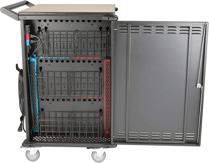 Tripp Lite 45-Port AC Mobile Charging Cart Storage Station for Chromebooks, iPads, Laptops, Tablets, Black (CSC45AC)