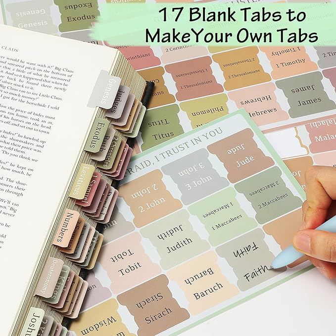 Bible Journaling Kit, 12 Pastel No Bleed Highlighters and 5 Black Pens & Laminated Tabs, Bible Study Supplies essentials, Christian Gifts for Women