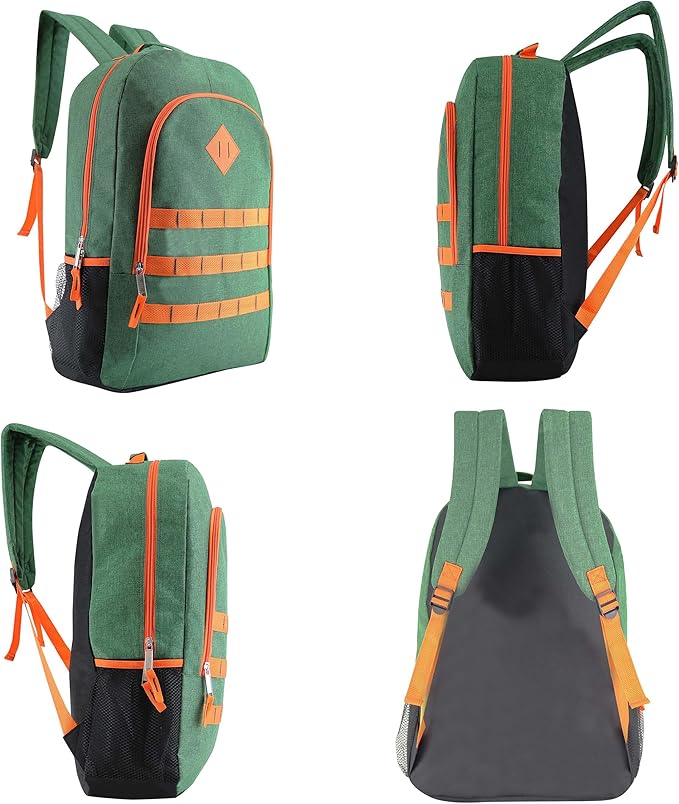 6-Pack 19” Sport Backpacks with 52 Piece School Supplies Kits - Pens, Pencils, Crayons – Bulk Bundle for Elementary, Middle, and High School Students, 6 Assorted Styles