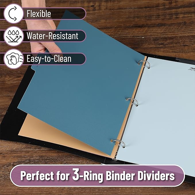 Mr. Pen - 6 Tab Binder Dividers, Pack of 2 Sets (12 Dividers Total), Plastic for 3 Ring Binder