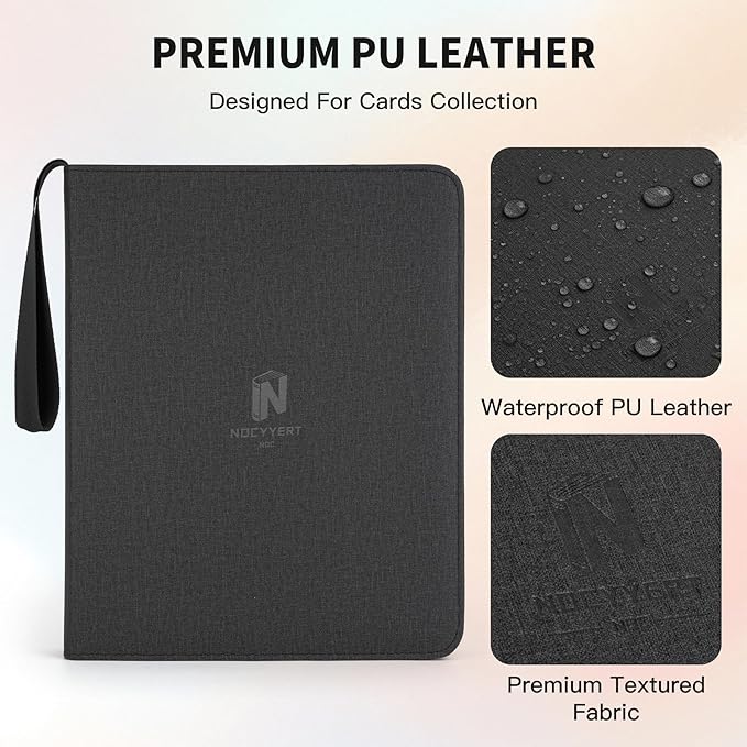 Trading Card Binder, Premium 9 Pocket 720 Double Sided Pocket Collection Binde,Card Album for TCG Card Holder for Game Card, Sports Card, Yugioh, MTG etc(Black 2)