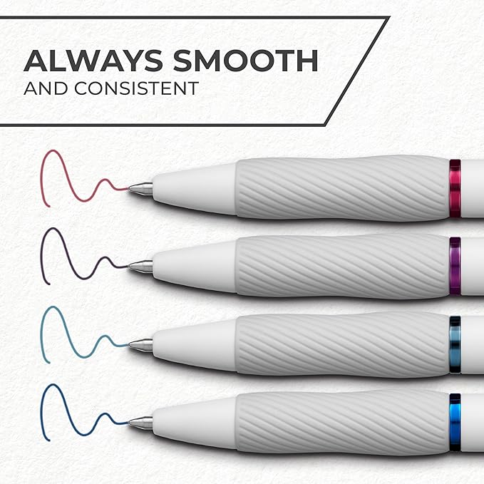 Sharpie S-Gеl Pens Fashion Barrel Gel Ink Pens Pearl White Body Medium Point (0.7Mm) Writing Coloring Gel For Journaling Bold Jewel Color Assortment 4 Count