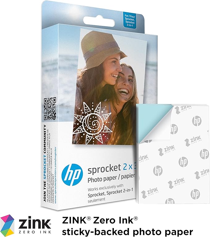 HP Sprocket Portable 2x3 Instant Photo Printer (Blush Pink) Starter Bundle