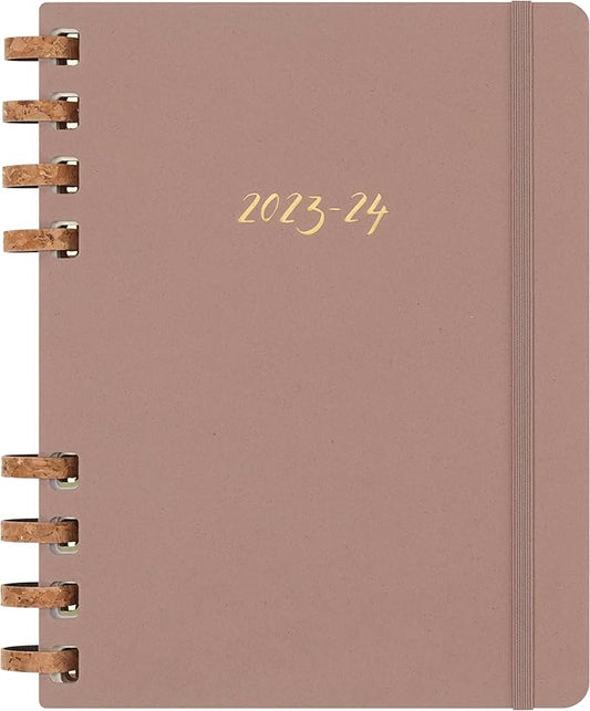 Moleskine 2024 Spiral Academic Planner, 12M, Extra Large, Crush Almond, Hard Cover (7.5 x 10)