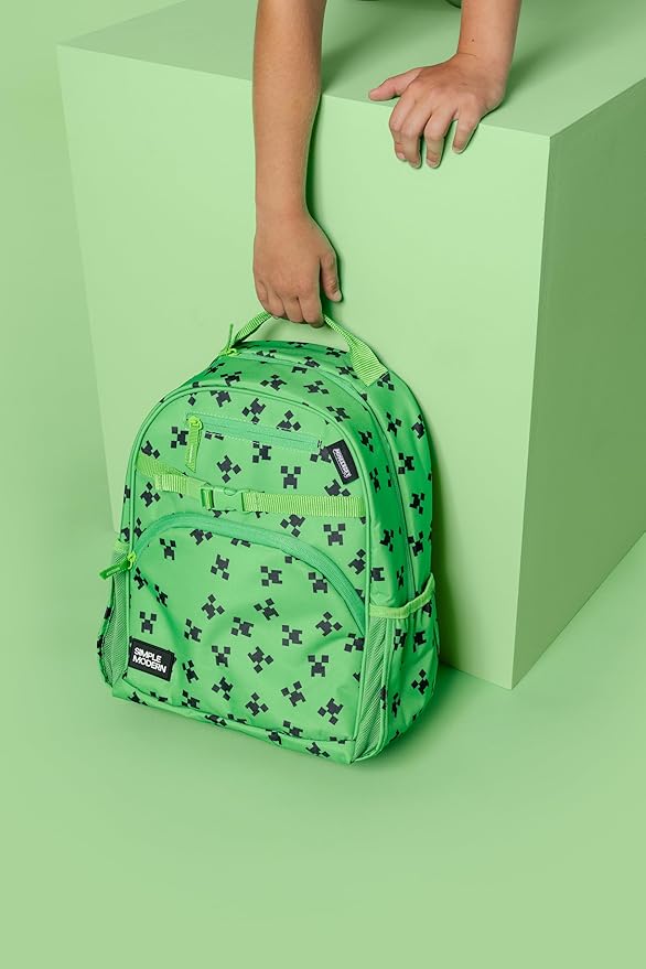 Simple Modern Large Minecraft Kids Backpack for School Girls and Boys | Elementary Backpack for Teen | Fletcher Collection | Kids - 16" tall | Minecraft Creeper