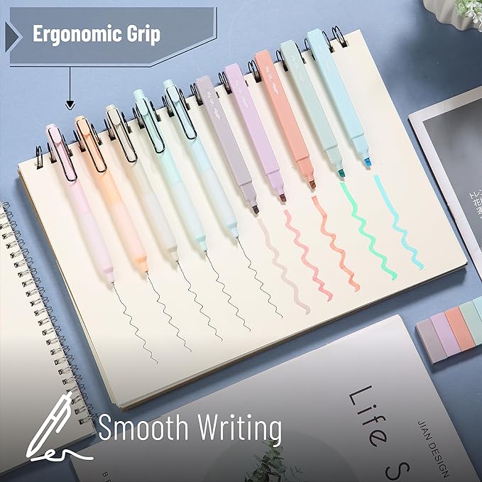 Mr. Pen- Aesthetic Highlighters and Gel Pens, 10 Pack, Morandi Color Highlighters, Assorted Color Gel Pens
