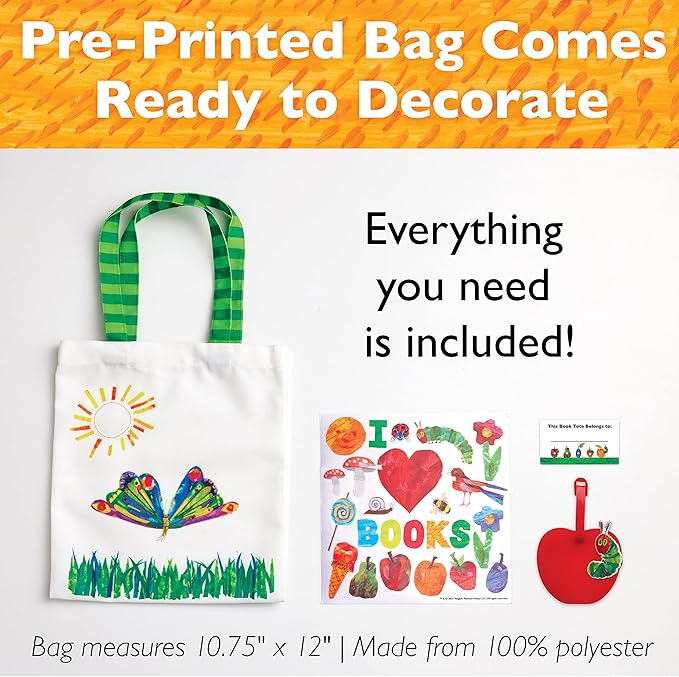 Creativity for Kids The Very Hungry Caterpillar: My Book Tote - Create a DIY Canvas Book Bag from The World of Eric Carle Books, Preschool Crafts for Toddlers (Ages 3+)
