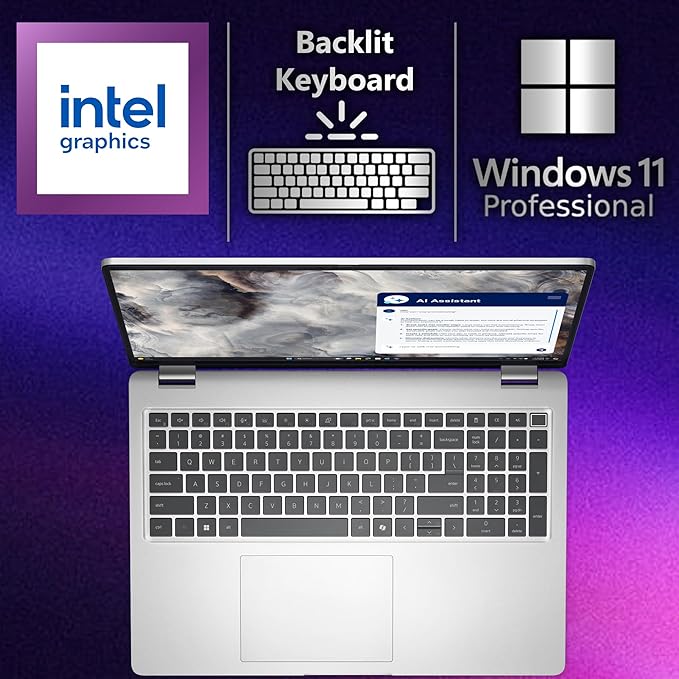 Dell Pro 16 Plus PB16250 (Replaces Latitude 5550) AI Business Notebook 16" FHD+ Intel Ultra 7-265U, 32GB DDR5 RAM, 1TB SSD PCIe, Wi-Fi 6E, BT, Backlit Keyboard, HD Webcam, RJ-45, Win 11 Pro - Silver