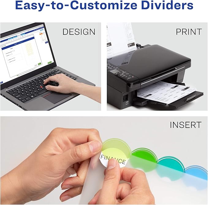 Avery Insertable Style Edge Plastic Dividers for 3 Ring Binders, 8-Tab Set, Multicolor, 1 Set (11201) (Pack of 3)