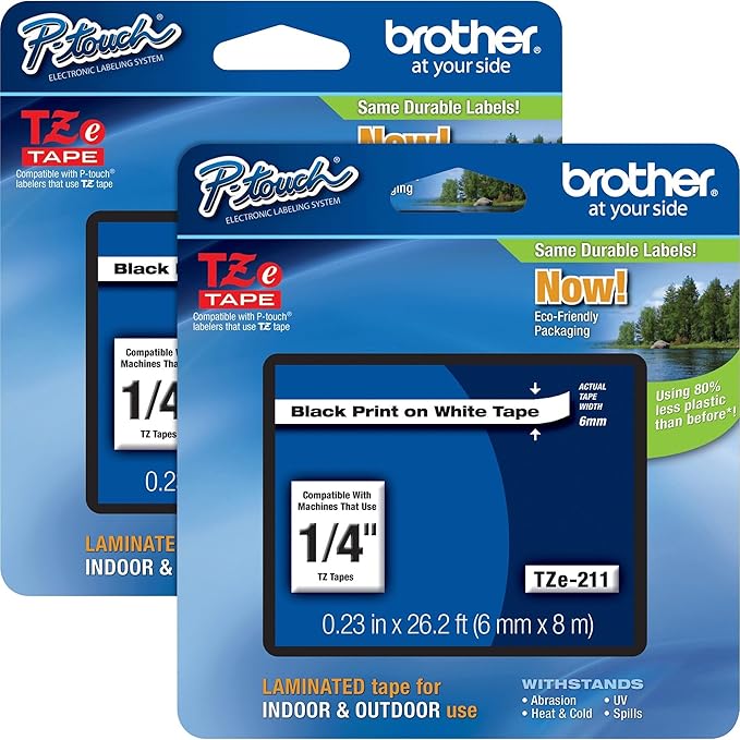 Brother P-Touch TZe Laminated Tape Cartridges