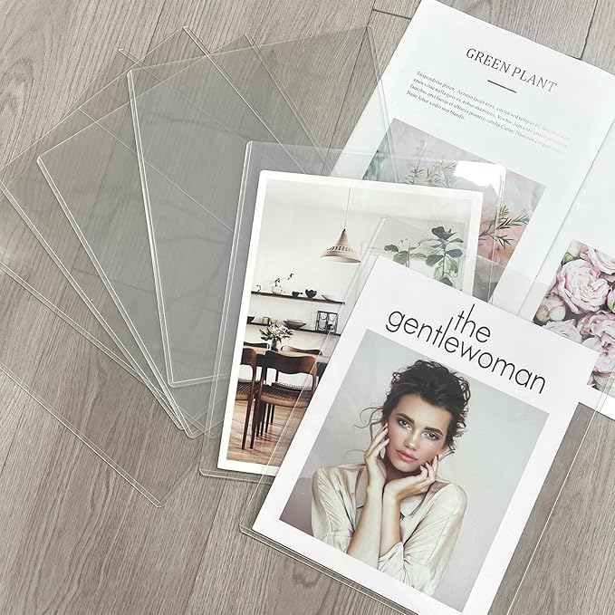 Rainmae 15 Pack 9" x 12" Rigid Print Protectors, Clear Hard Plastic Sheet Protectors, Waterproof Photo Top-Loading Sleeves Rigid Menu Holders Cards Photos Drawings Artworks Poster Prints Documents