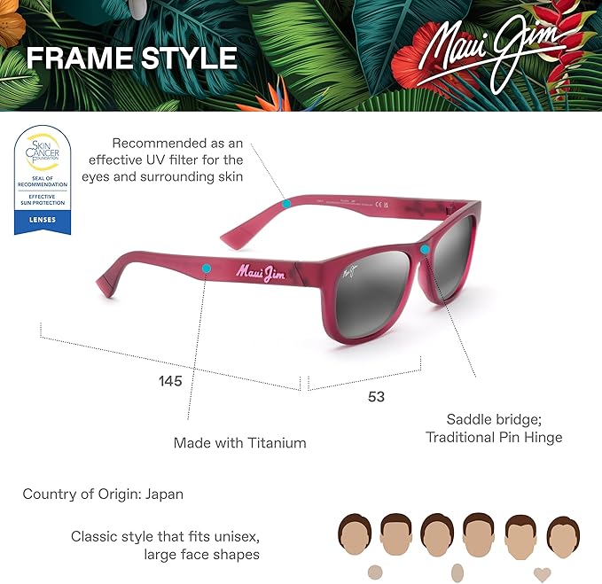 Maui Jim Polarized Men's and Women's Kaulike Square Sunglasses