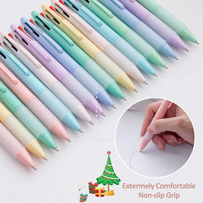 Multicolor Ball Point Pens 4-in-1 Colored Pens (1.0mm) Assorted Inks 4-Color Ballpoint Pen (18 pack)