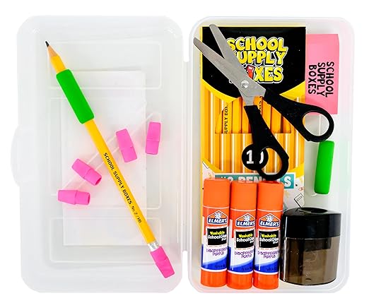 School Supply Boxes | K-5 Bundle (1 Box) | Back to School Essentials Kit for Students & Teachers | Includes Wide-Ruled Paper Products, Crayons, Markers, Colored Pencils, & More