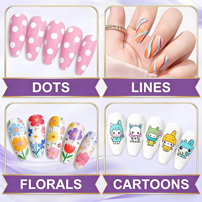 12 Colors Nails Art Pens Set,0.55mm Ultra Fine Tip,Upgraded Gel Nail Markers for 3D Designs,DIY Nail Painting Detail Drawing Tools (C-3 Set)