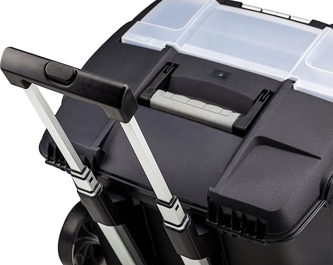 Storex Portable File Box on Wheels, 15 x 16 x 14.25 Inches, Black (61507U01C)