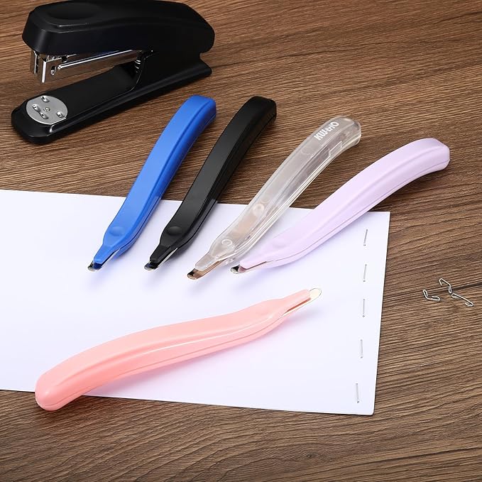 PATIKIL Staple Remover, 3 Pack Magnetic Staple Puller Desktop Removal Tool Cutting Tool for Office Home, Clear
