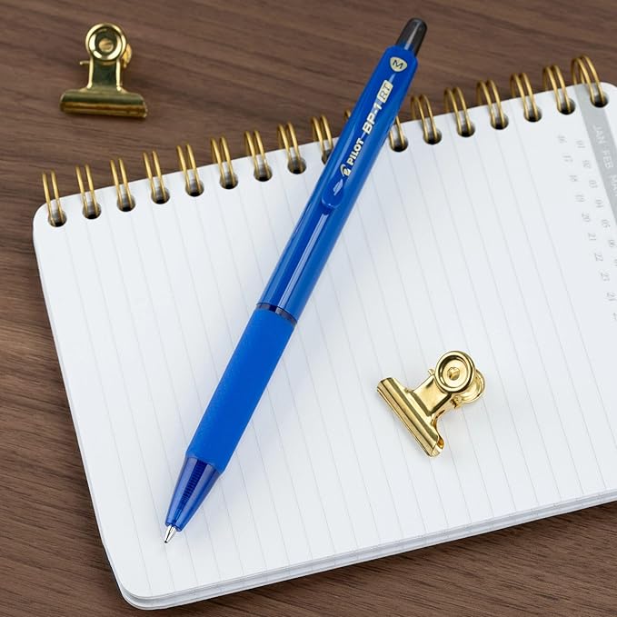 Pilot BP-1RT Advanced Ink, Retractable Ballpoint Blue Ink Pens, Medium Point, Dozen Box, 1mm