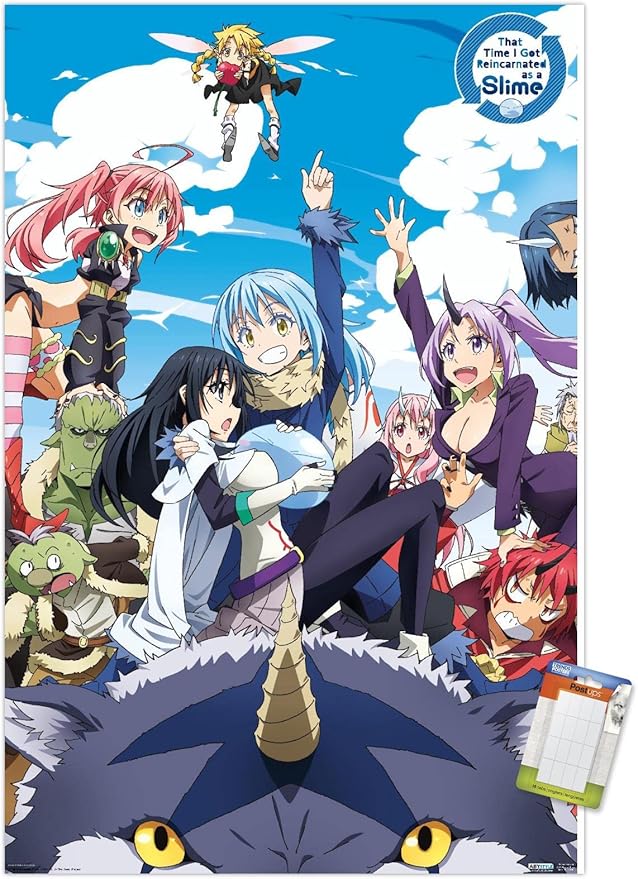 Trends International That Time I Got Reincarnated As A Slime - Group Wall Poster, 22.375" x 34", Premium Poster & Mount Bundle