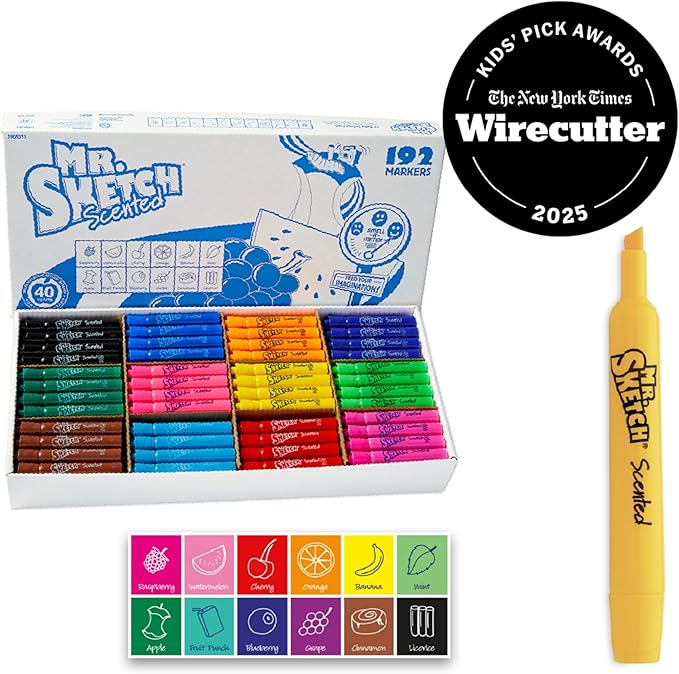 Mr. Sketch® Scented Markers, Class Pack, Assorted Colors, Pack Of 192
