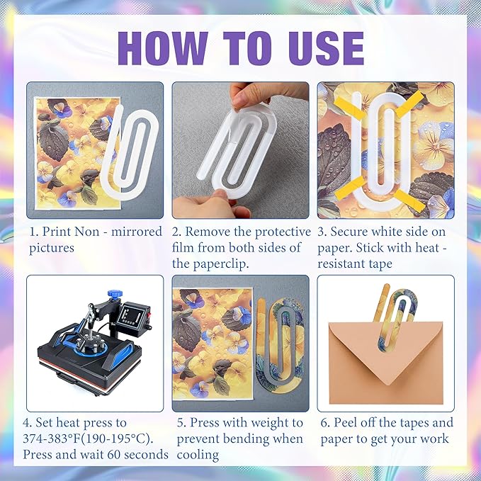 24 Pack Acrylic Sublimation Paper Clips Blanks, 4" X 2" 12Pcs Jumbo Sublimation Paper Clips with 12Pcs Gift Bags Personalized Paperclips Bookmark for DIY Crafts, Home Office School Supplies