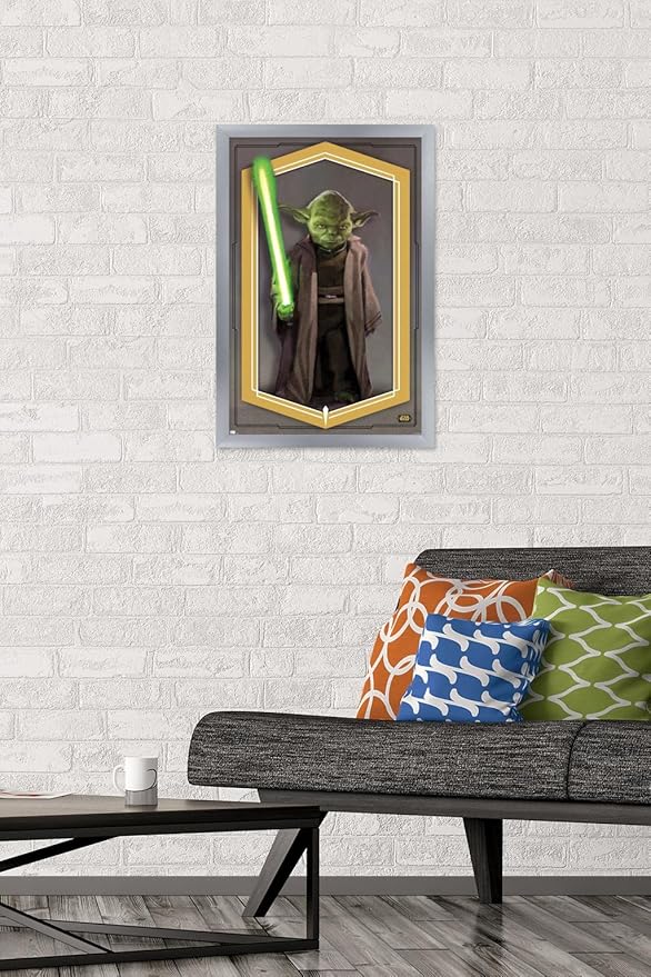 Trends International Star Wars: The High Republic - Yoda Wall Poster, 14.725" x 22.375", Silver Framed Version